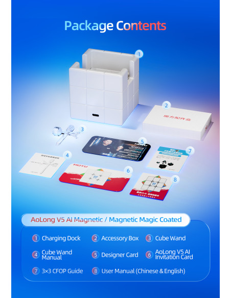 MoYu AoLong V5 AI 3x3 UV Coated 8 Magnets Maglev Ball Core