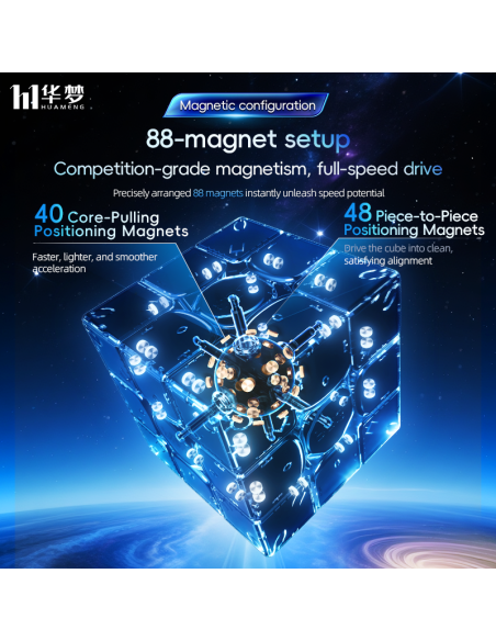 HuaMeng TG V2 3x3 20-M Ball Core UV 20 Magnets Maglev Ball Core