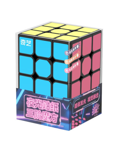 Pack QiYi 2x2, 3x3, Pyraminx et Mirror avec autocollants fluorescents