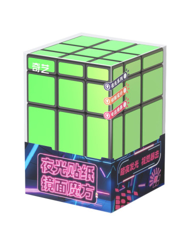 Pack QiYi 2x2, 3x3, Pyraminx et Mirror avec autocollants fluorescents