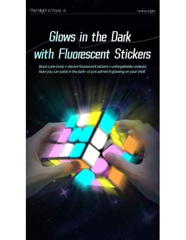 Pack QiYi 2x2, 3x3, Pyraminx et Mirror avec autocollants fluorescents