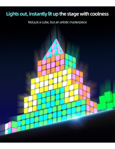 Pack QiYi 2x2, 3x3, Pyraminx et Mirror avec autocollants fluorescents