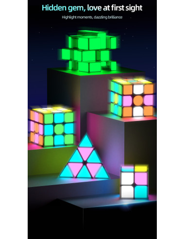 Pack QiYi 2x2, 3x3, Pyraminx et Mirror avec autocollants fluorescents