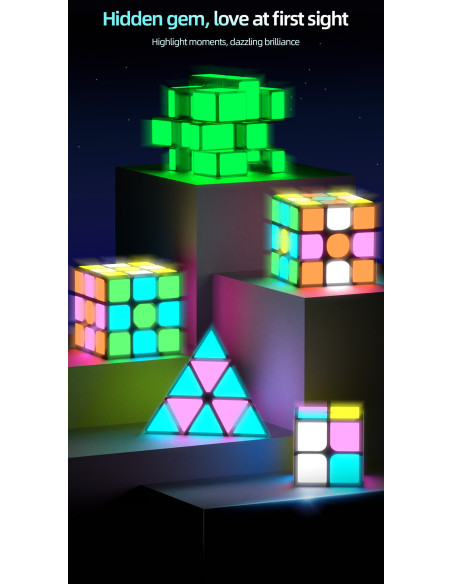 Pack QiYi 2x2, 3x3, Pyraminx et Mirror avec autocollants fluorescents